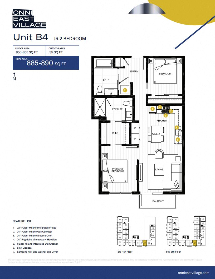 Floor plan for 2 beds, 2 baths, 850 sqft